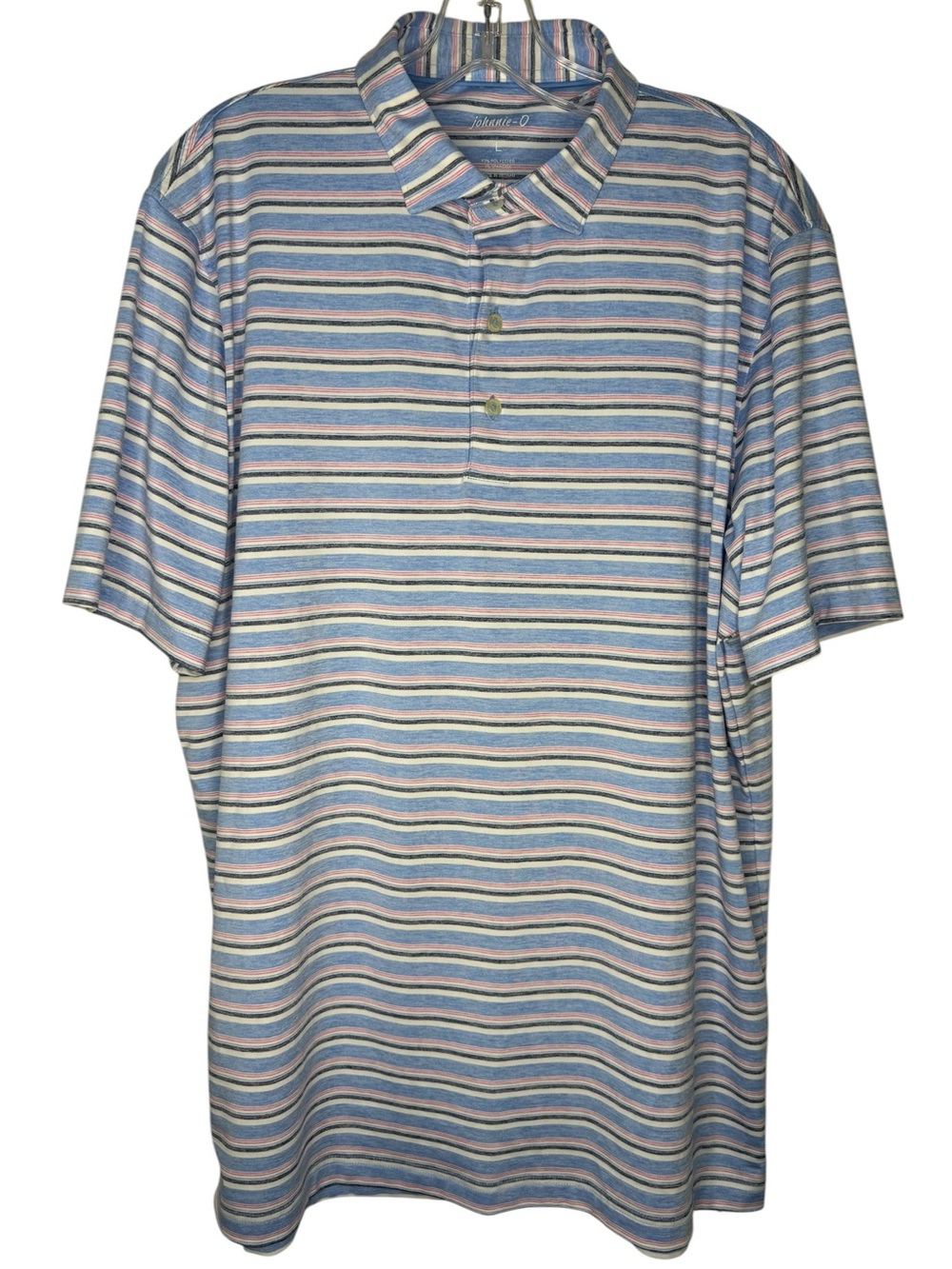 Johnnie-O Men's Maliblu Crew Striped Jersey Performance Polo - Large